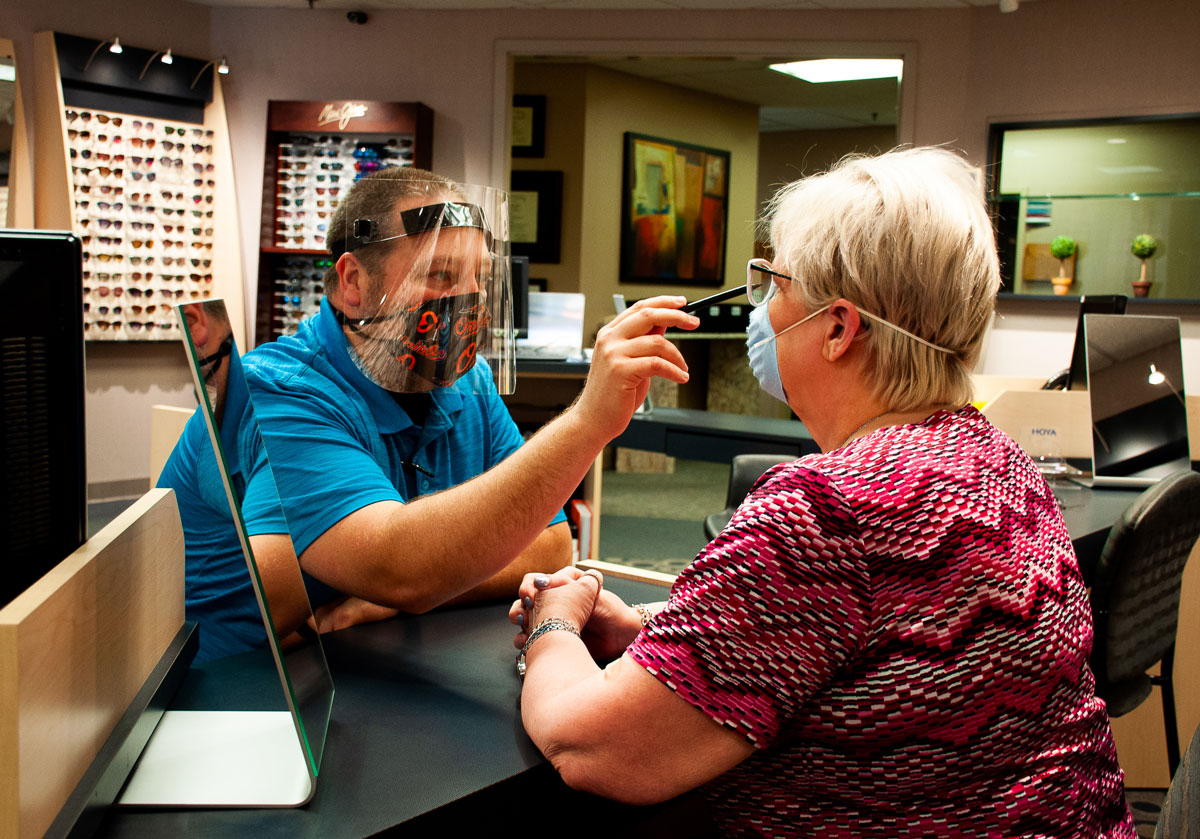 In many offices, the COVID-19 optical experience looks a lot different now, with masks, face shields, a personalized frame selection process and sanitizing between patients. 