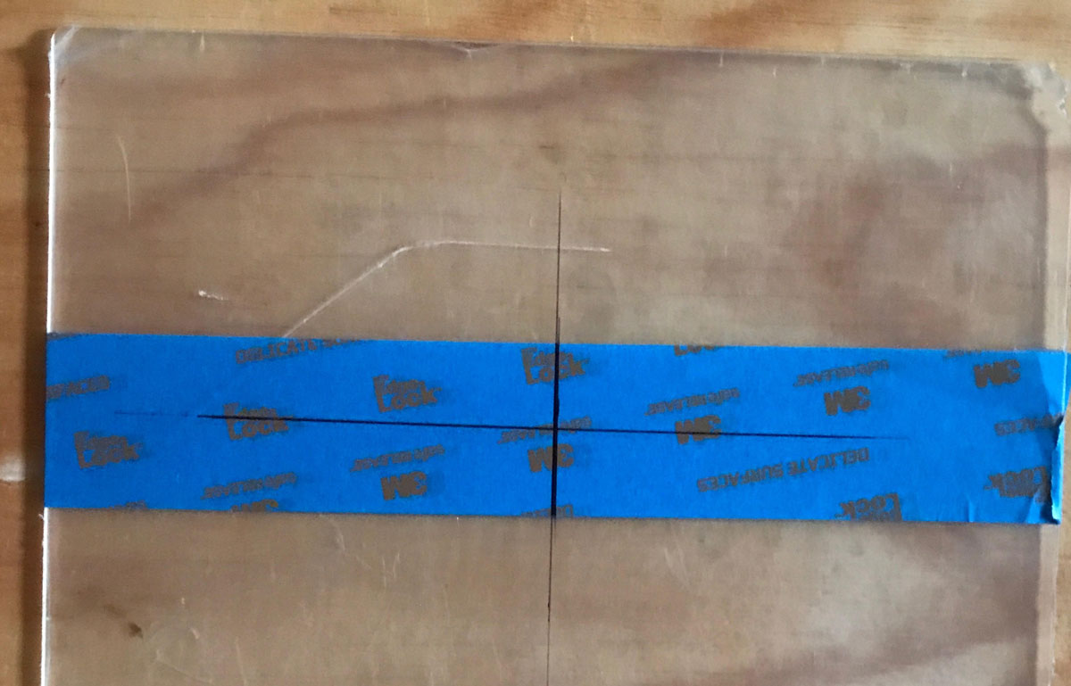 3. Draw another line perpendicular to the bisecting line at the predetermined ocular height (horizontally). 