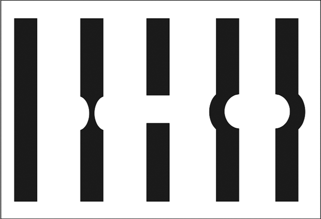 Fig. 1. The WASBT is a good low-tech tool to help distinguish between full-thickness macular holes and pseudo-holes. Patients can describe one of these slit beam options after testing.16