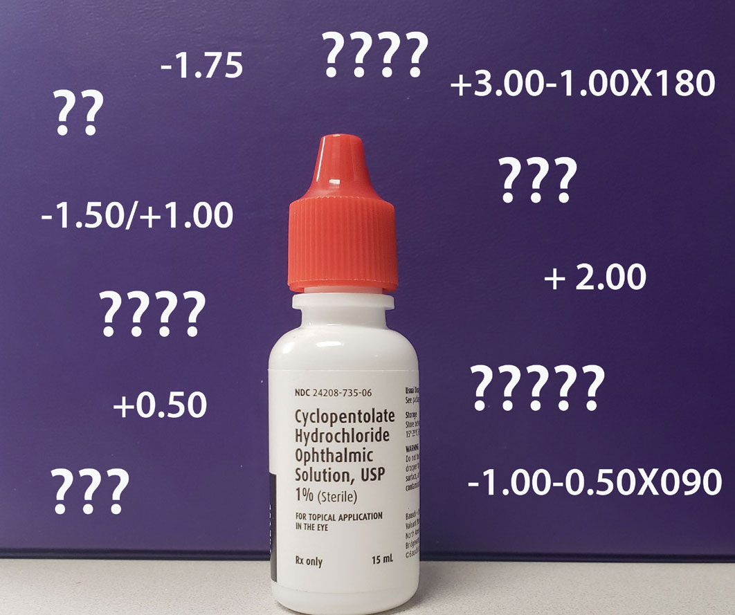 Cycloplegia is effective in evaluating pediatric patients and quantifying refractive error but this finding needs to be balanced against other sources of data before determining an approach to visual correction.