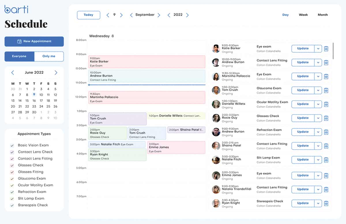 The Barti EHR is configured expressly for optometric practice and requires fewer clicks than systems originally designed for ophthalmology offices.