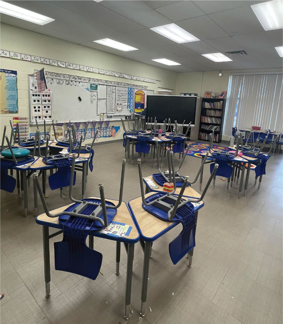 Fig. 1. Second grade classroom in a private school, where the farthest seating is only about 10 feet from the whiteboard.